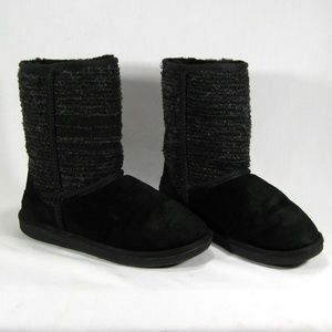 Minnetonka Blk Suede/Sheepskin Winter Boots Sz: 6M
